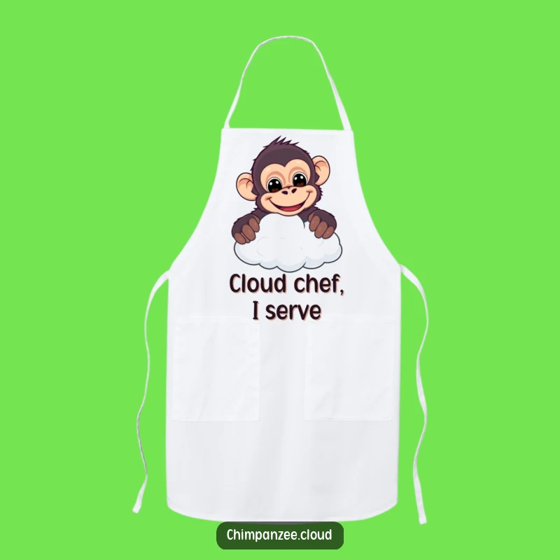 Funny Cheeky Chimpanzee Apron - Grinning Cloud Kitchen Fun