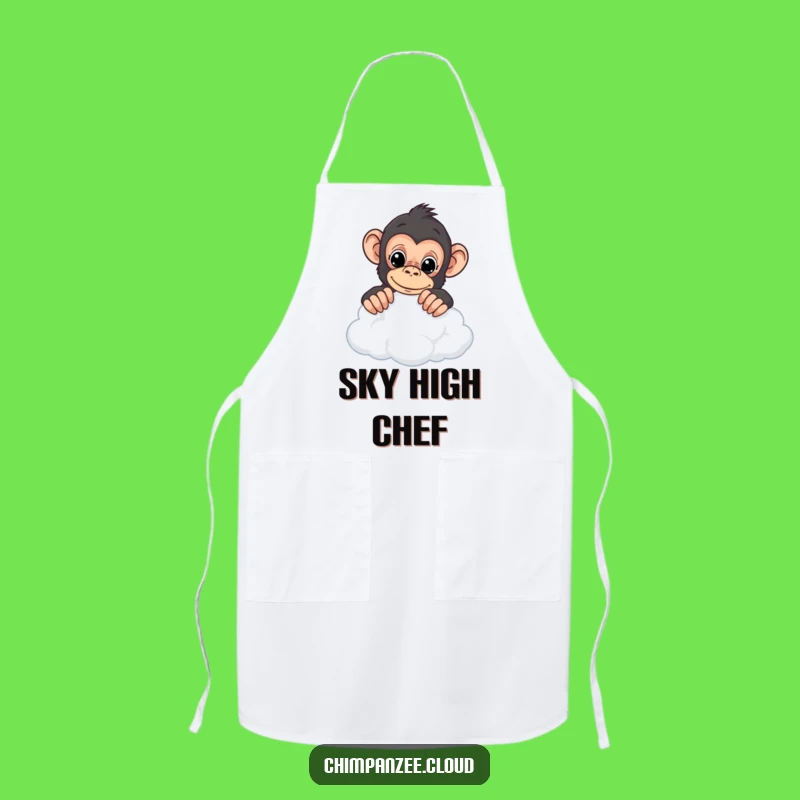 Funny Chimp Chef Apron - Curious Primate's Sky High Kitchen Wear