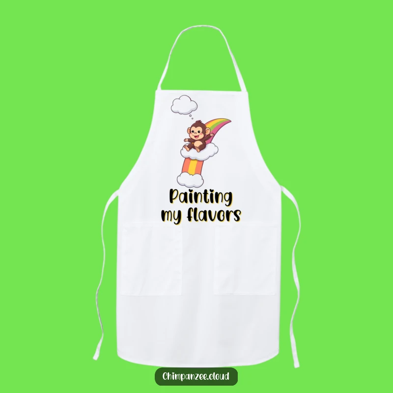 Funny Chimp Rainbow Apron: Cook with Fun with a Playful Primate, Essential Funny Gift