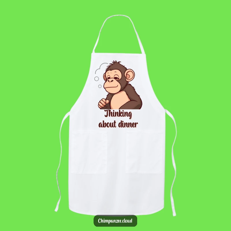 Funny Thoughtful Chimpanzee Apron: Ponder Your Culinary Creations