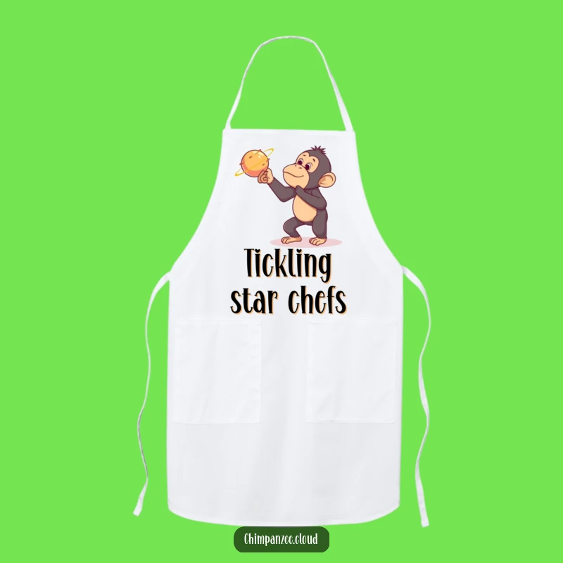 Funny Chimp Tickling Comet Apron - Hilarious Kitchen Space Gift