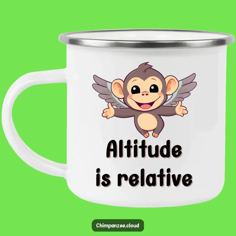 Funny Flying Chimp Camping Mug: Durable Chimp With Tiny Wings, Perfect Funny Gift!
