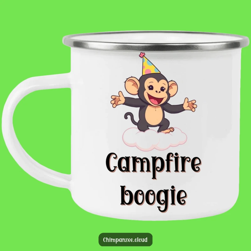 Funny Chimp Party Camp Mug: Rugged Mug with a Dancing Chimp, Great Funny Gift