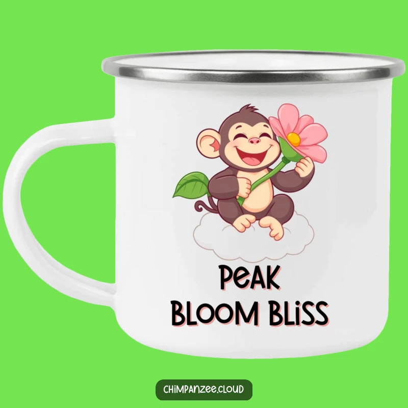 Funny Chimpanzee Flower Camping Mug: Adventure Fuel with a Smile