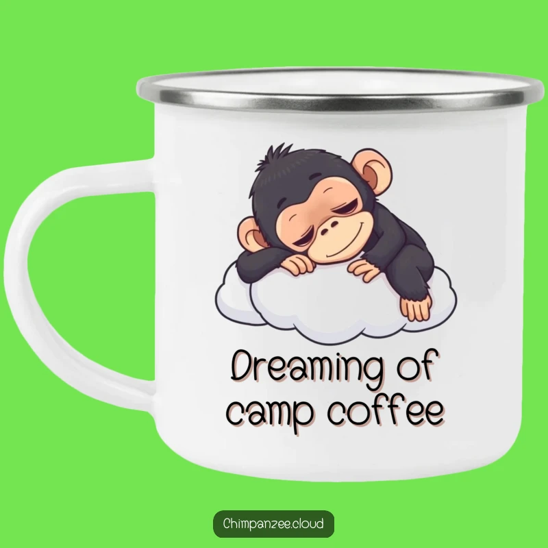 Funny Content Chimpanzee Napping Camping Mug: Outdoor Laughs & Warm Sips