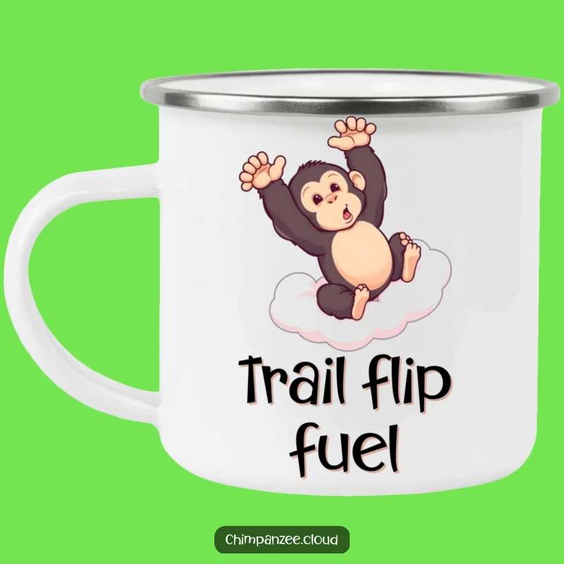 Funny Chimp Somersault Camping Mug: Adventure Fuelled Fun