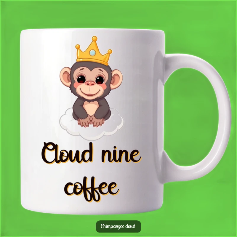 Funny Monkey King Mug: Royal Chimp on Cloud - Hilarious Fantasy Gift for Animal Lovers