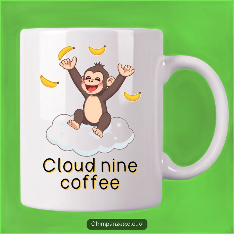 Funny Monkey Cloud Mug - Juggling Chimp Bananas, Perfect Funny Gift
