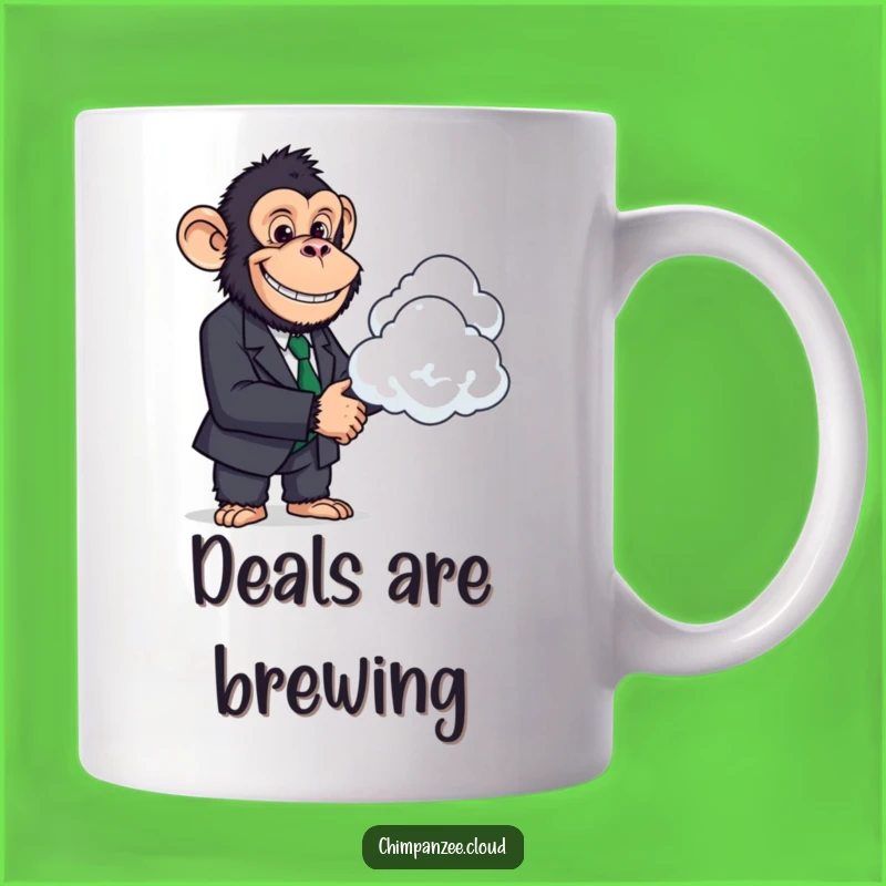 Funny Chimp CEO Mug: Business Chimp Seals Deal with Cloud, Perfect Funny Gift