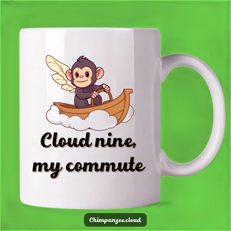 Funny Chimpanzee Cloud Boat Mug: A Whimsical Journey Gift