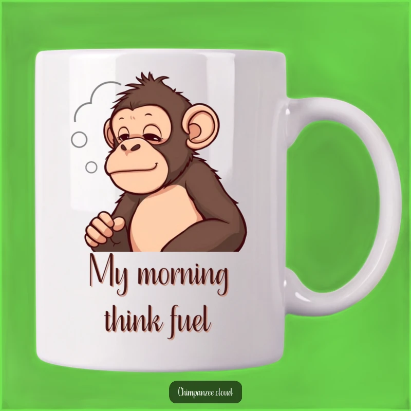 Funny Thoughtful Chimpanzee Cloud Mug: Ponder Life's Mysteries with Humor