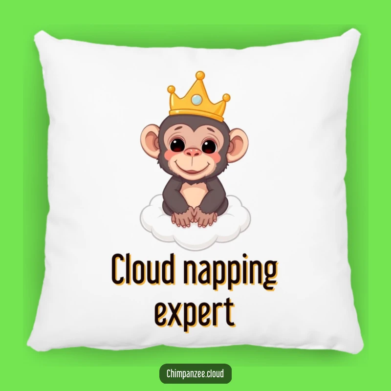 Funny Royal Chimp Pillow: Cozy Crowned Monkey Cushion - Hilarious Gift