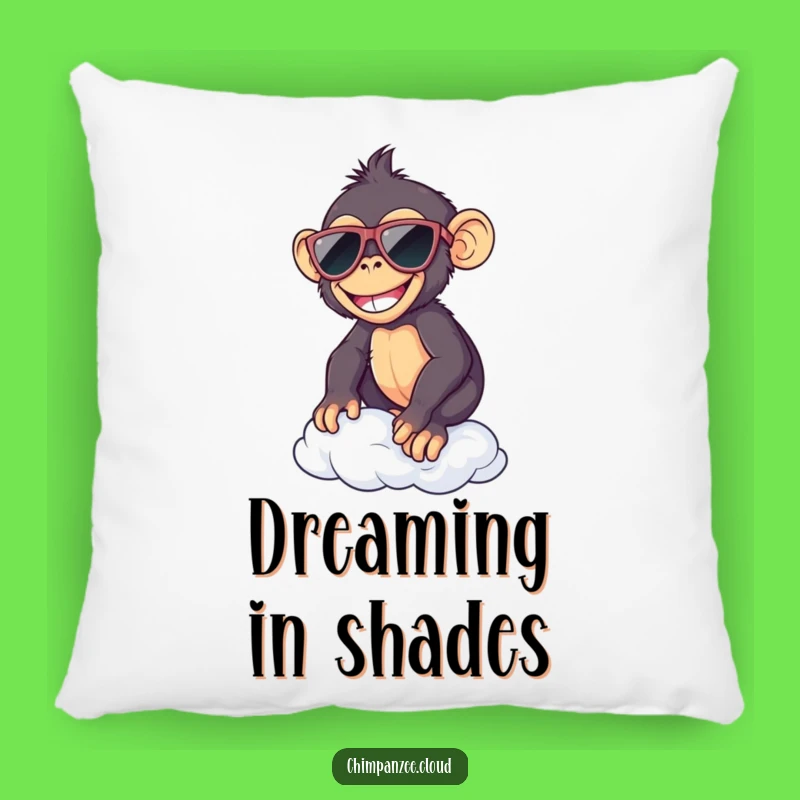 Funny Chimp Sunglasses Cloud Pillow: Cozy & Comical Chimp Decor
