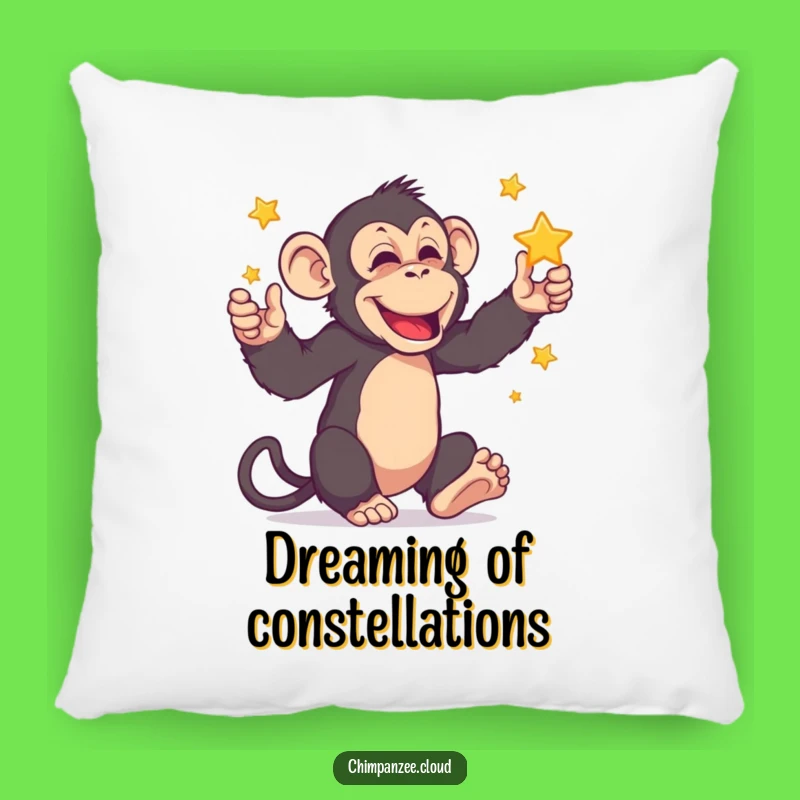 Funny Chimpanzee Star Pillow: Cozy & Hilarious Primate Juggling Cushion Gift
