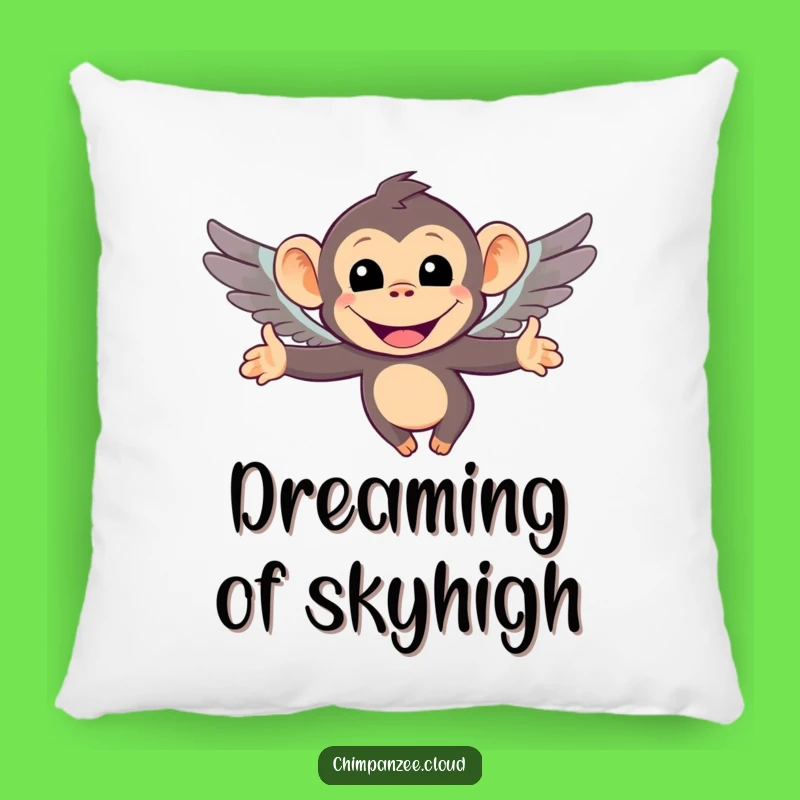Funny Flying Chimp Pillow: Soft Chimpanzee With Tiny Wings Cushion, Funny Gift!