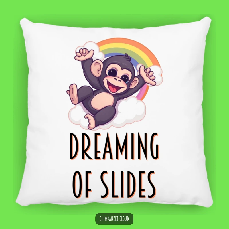 Funny Chimp Rainbow Slide Pillow: Cozy & Playful Accent Pillow