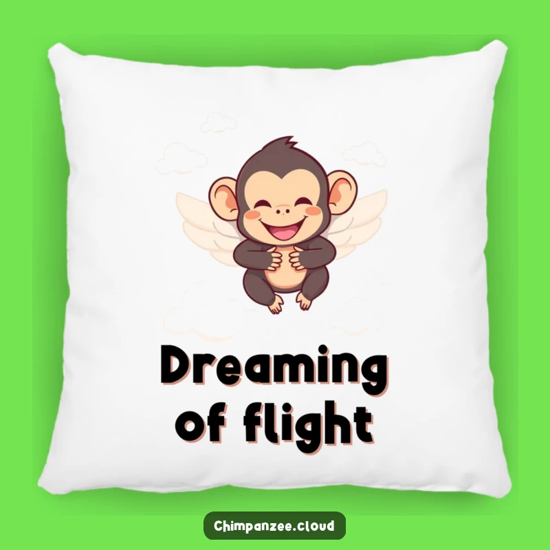Funny Angel Chimp Pillow: Cozy Winged Chimp Cushion, Heavenly Funny Gift