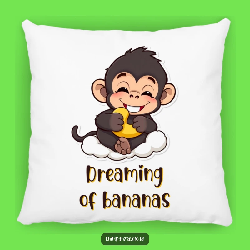 Funny Chimp Banana Cloud Pillow: Cozy Hilarious Monkey Accent for Your Couch