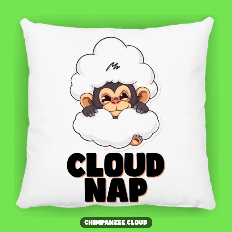 Funny Chimp Cloud Hideout Pillow - Mischievous Comfort, Perfect Gift!