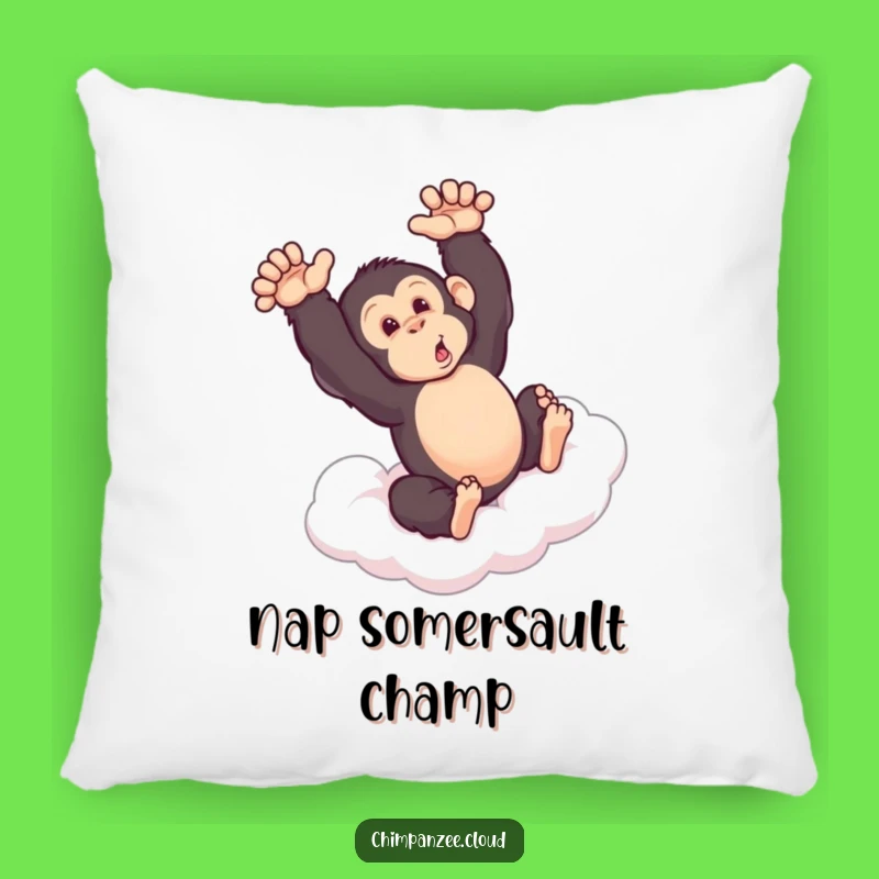 Funny Chimp Somersault Cloud Pillow: Plush Fun Decor