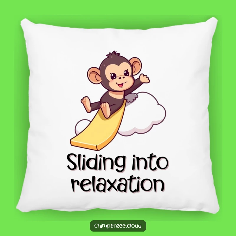 Funny Playful Chimpanzee Cloud Slide Pillow: Soft Comfort & Humorous Fun Gift
