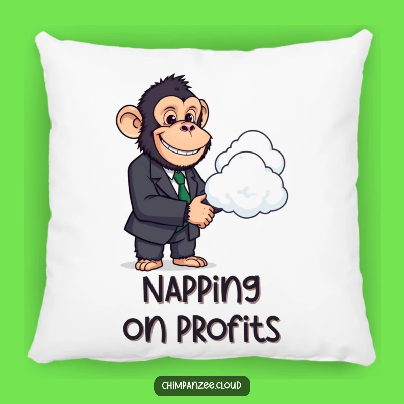 Funny Chimp Business Pillow: Soft Cushion with a Suit Chimp, Super Funny Gift