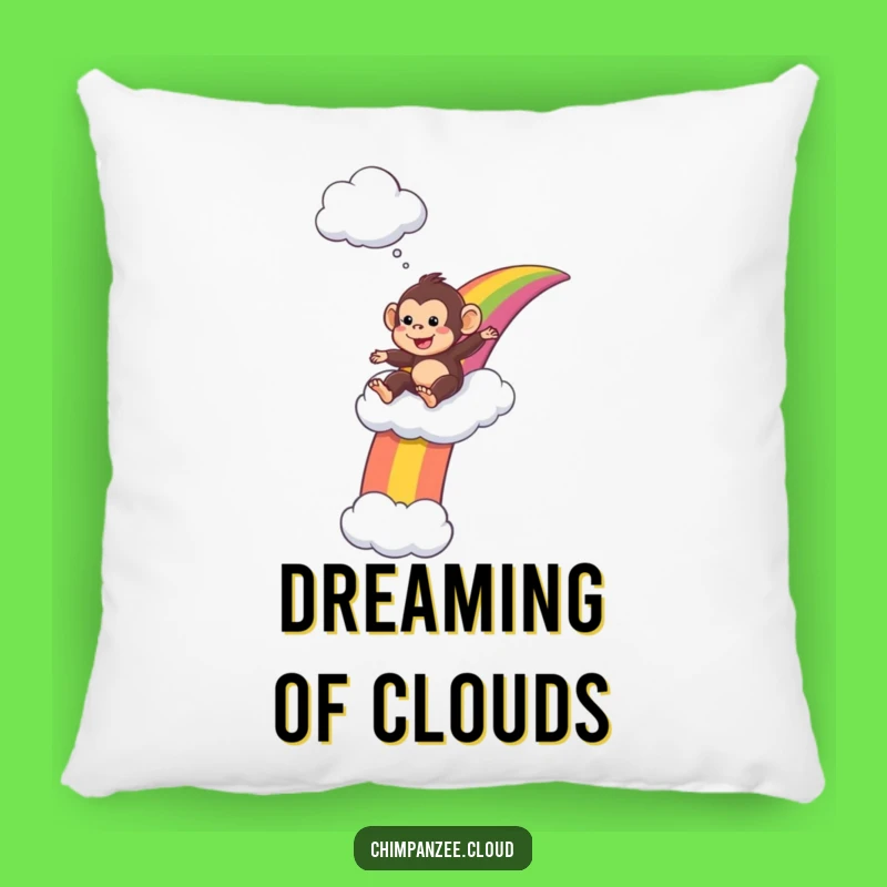 Soft Funny Chimp Rainbow Pillow: Cuddle with a Playful Primate, Sweet Funny Gift