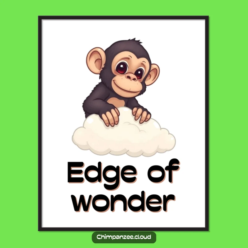 Funny Chimp Cloud Peek Digital Art: Instant Intrigue for Walls