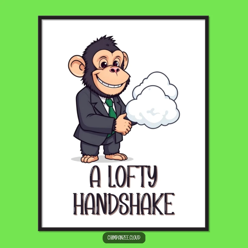 Funny Chimp Business Art: Whimsical Digital Print of a Suit Chimp, Perfect Funny Gift