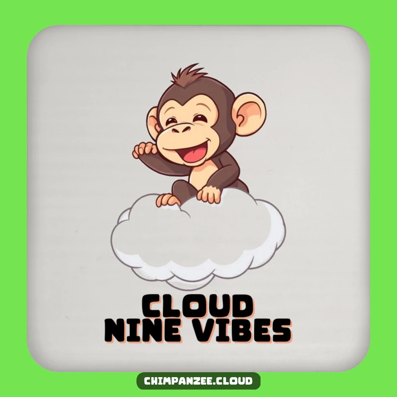 Funny Chimp Cloud Ride Coaster Set: Chimpanzee's Humorous Table Protector