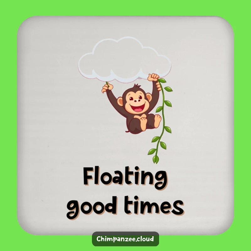 Funny Chimpanzee Cloud Coaster: Hilarious Primate Protection for Your Drinks