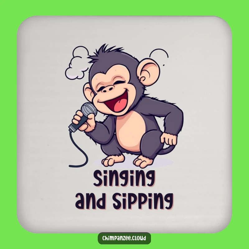 Funny Chimp Mic Coasters: Protect Surfaces with a Singing Chimp, Fun Funny Gift