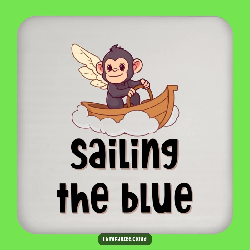 Funny Chimpanzee Cloud Boat Coasters: Protect Surfaces with Humor