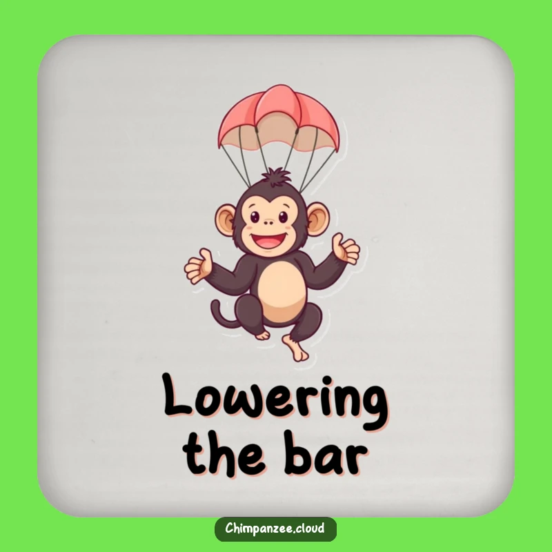 Funny Parachute Chimp Coaster Set: Monkey Descent Protection, Fun Funny Gift!