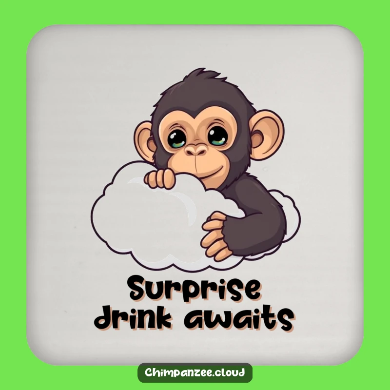 Funny Chimp Cloud Coasters: Protect Surfaces with Humor