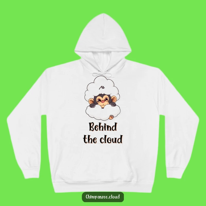 Funny Chimp Cloud Hideout Hoodie - Mischievous Character Comfort, Perfect Gift!