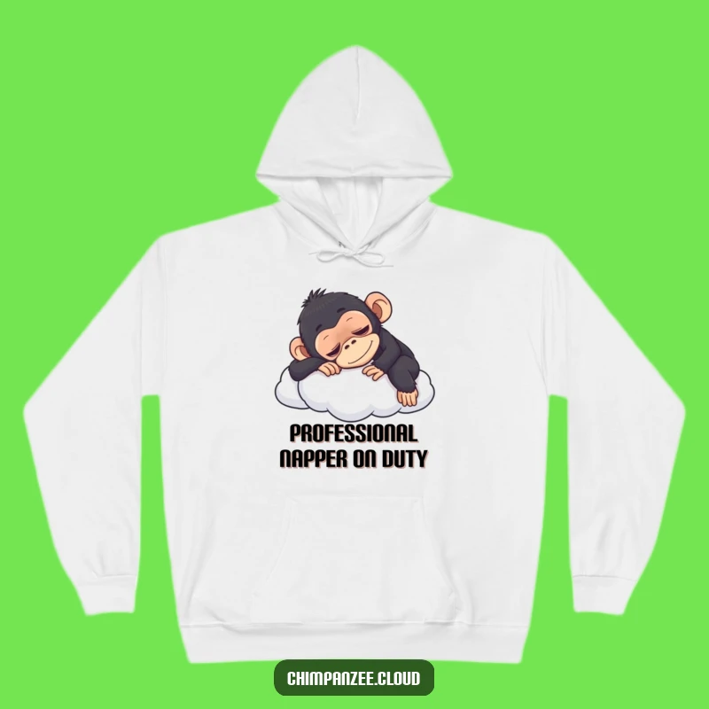 Funny Content Chimpanzee Napping Hoodie: Cozy & Hilarious Chimp Comfort