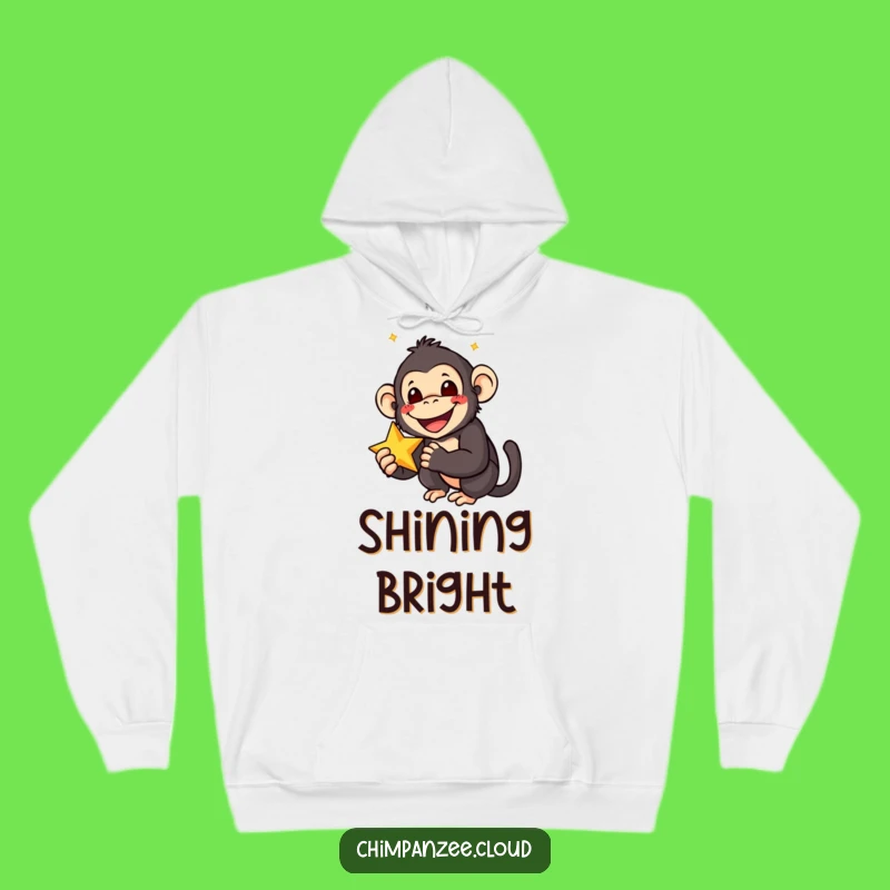 Funny Star Chimp Hoodie: Chimpanzee Holding Star, Cozy Joyful Wear