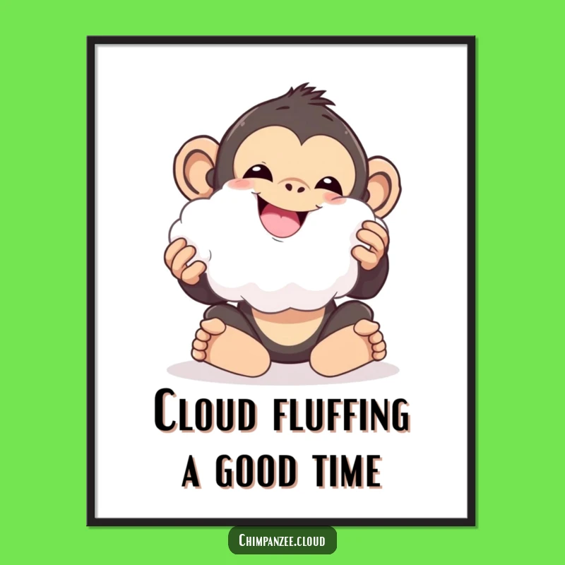 Free Printable Funny Cloud Chimp Art - Playful & Joyful Downloadable Wall Decor