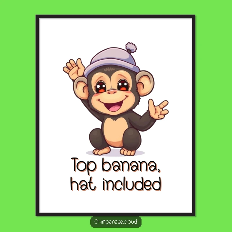 Free Printable Wall Art: Dapper Chimp Hat Downloadable Art