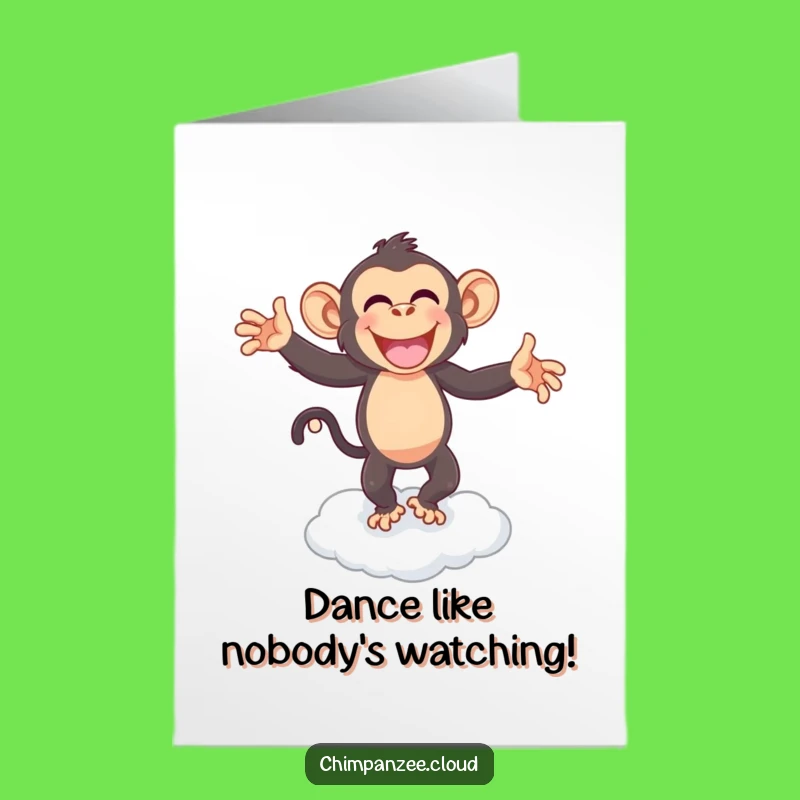 Free Printable Birthday Card: Dancing Chimp Cloud - Joyful Downloadable Gift!