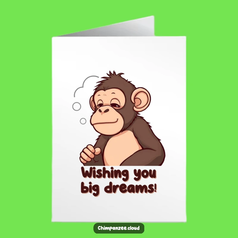 Free Printable Birthday Card: Pondering Chimp Cloud - Funny Downloadable Gift!