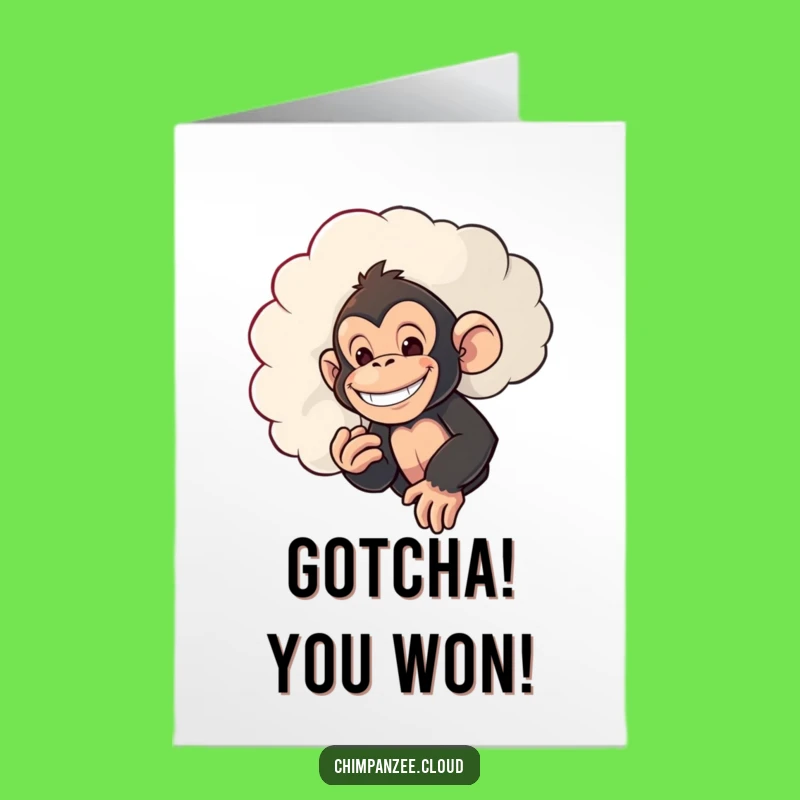 Free Printable Cheeky Chimp Congrats Card: Funny Downloadable Gift for Wins