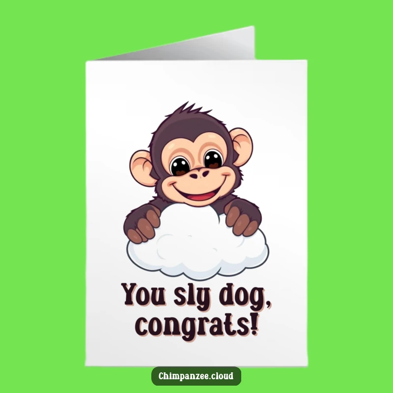 Free Printable Congrats Card: Cheeky Chimp Cloud Grin Funny Downloadable Gift
