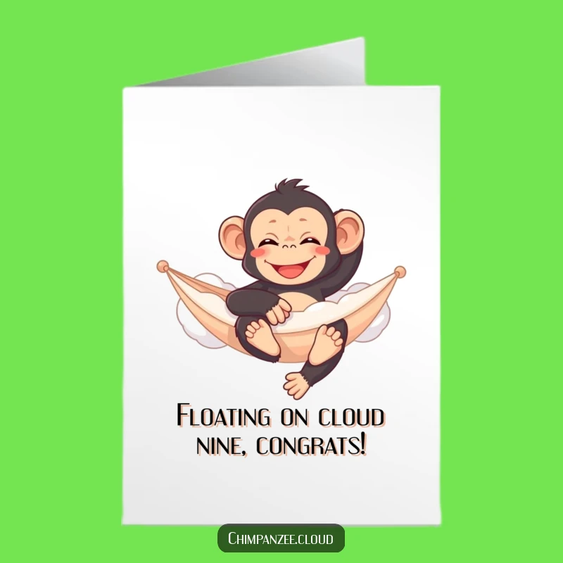 Free Printable Congrats Card: Chimp on Cloud Hammock - Funny Chill Downloadable Gift