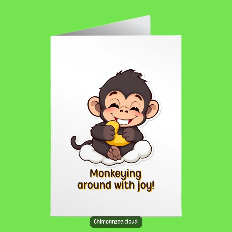 Free Printable Congrats Card: Chimp's Banana Vibe, Funny Downloadable Gift