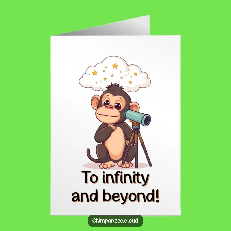 Free Printable Congrats Card: Chimp Star Gazer - Funny Downloadable Gift