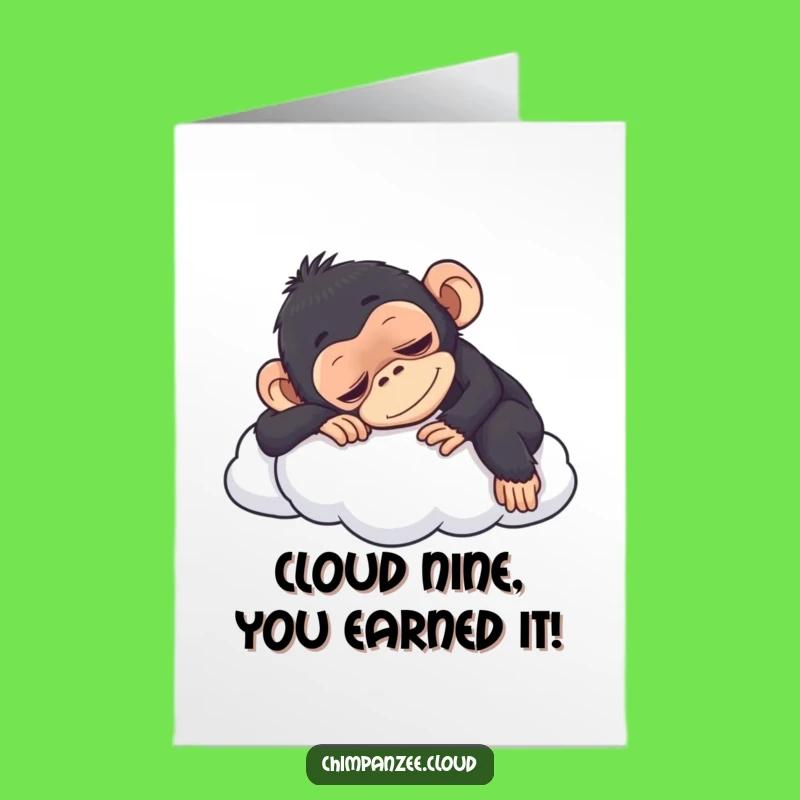 Free Printable Congrats Card: Napping Chimp Cloud - Success Downloadable Gift!