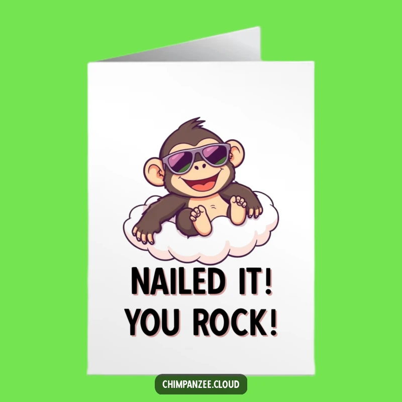 Free Printable Cool Chimp Congrats Card: Funny Downloadable Gift for Victories