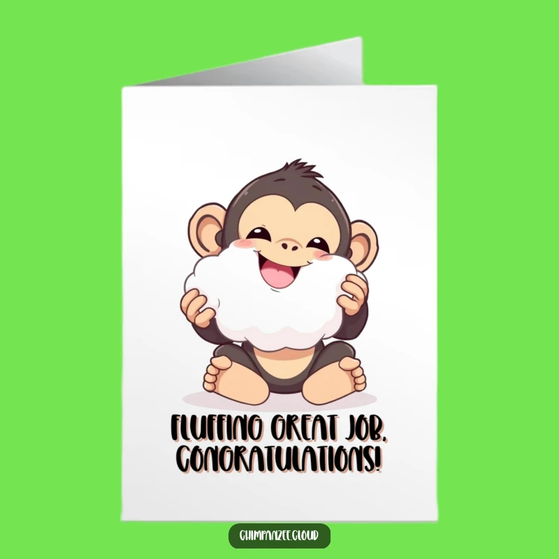 Free Printable Funny Cloud Chimp Congrats Card - Pure Joy Downloadable Greeting